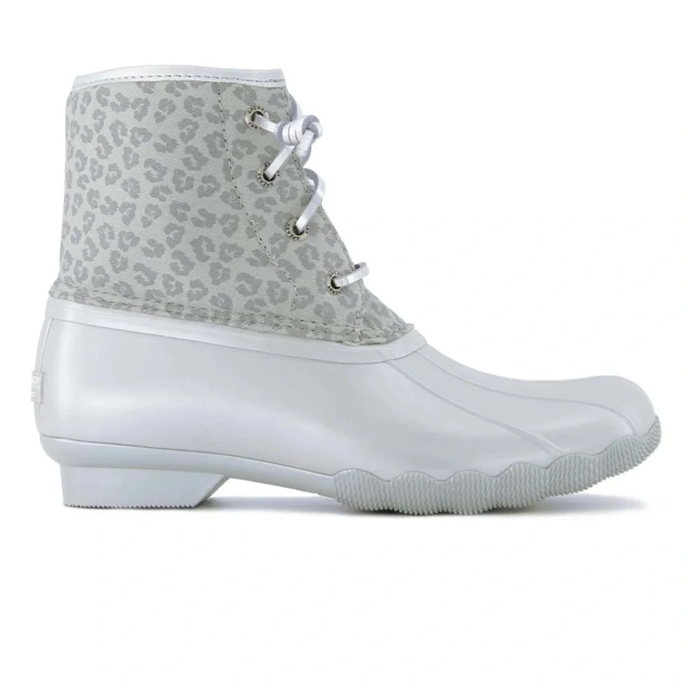 Sperry‎ Kids’ Grey Leopard Saltwater Boot/Bootie | NEW/NEW in BOX!! 🩶🩶❄️❄️